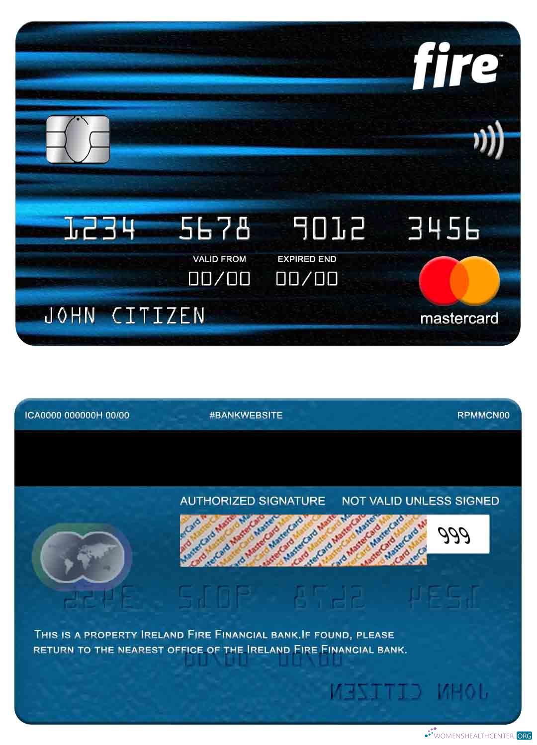 Download Ireland Fire Financial bank mastercard Photoshop template